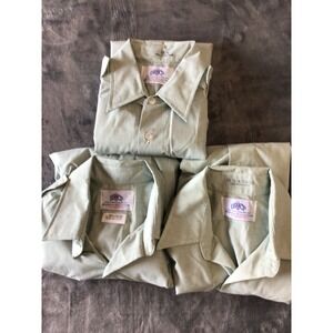 DSCP Lot Of 3 Men's size  16.5 Green Shirts. 1 short sleeve 2 long sleeve 34/35